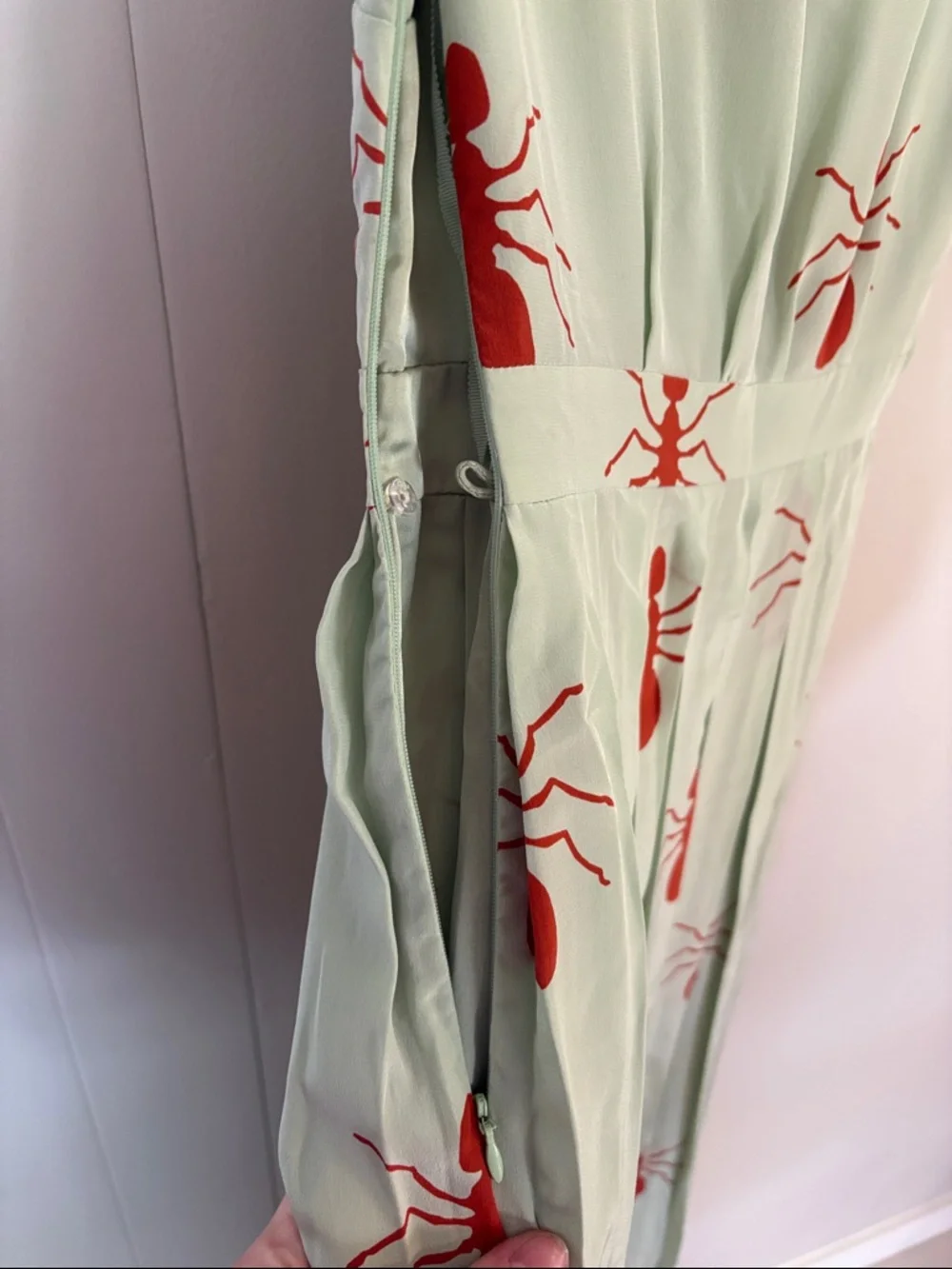 CHARLOTTE BY CHARLOTTE TAYLOR Fire Ants Maxi Dress Silk Size Zero - Picture 6 of 6